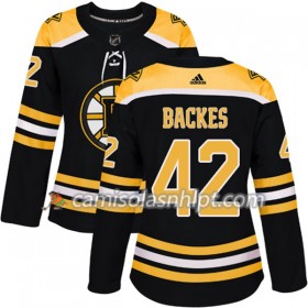 Camisola Boston Bruins David Backes 42 Adidas 2017-2018 Preto Authentic - Mulher